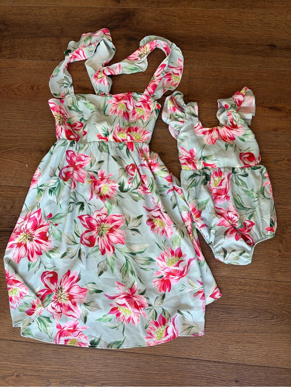 Show Me Your MuMu Girls Floral Matching Set - Mint, Pink, Green
